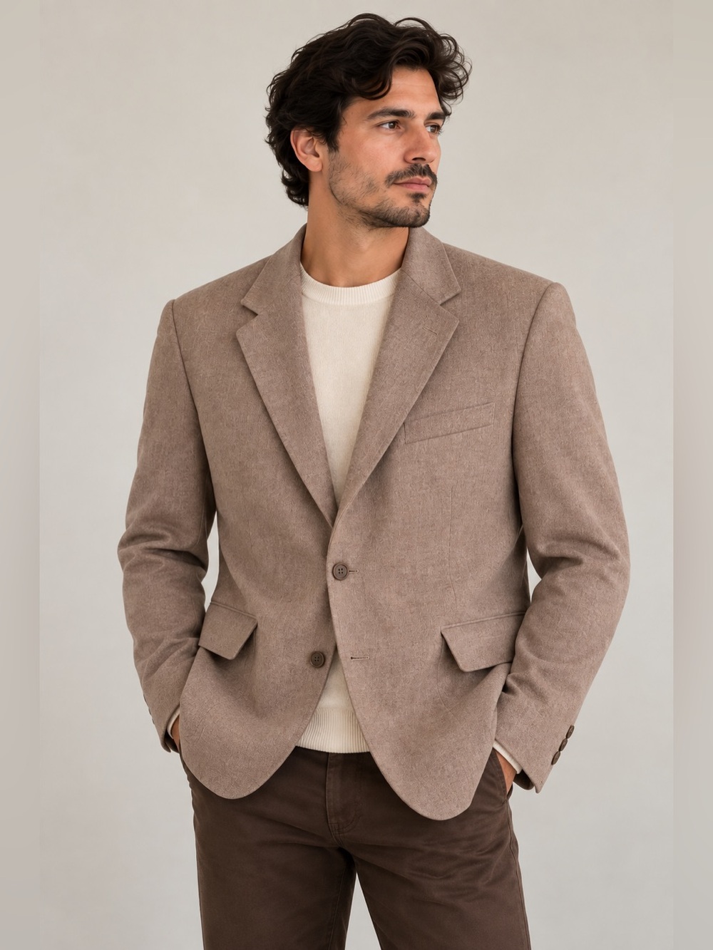 Vintage 70s Levi's Action Suit Sta-Prest Brown Sport Coat Blazer Men's 42S